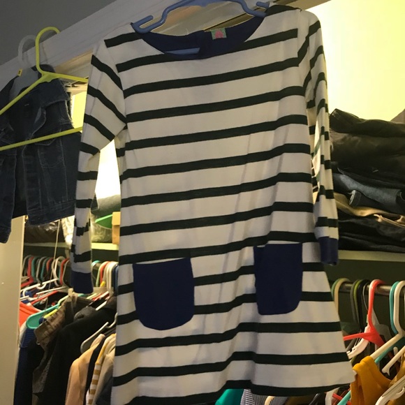 Jean jacket and Blue, Green, and White dress - Picture 3 of 4